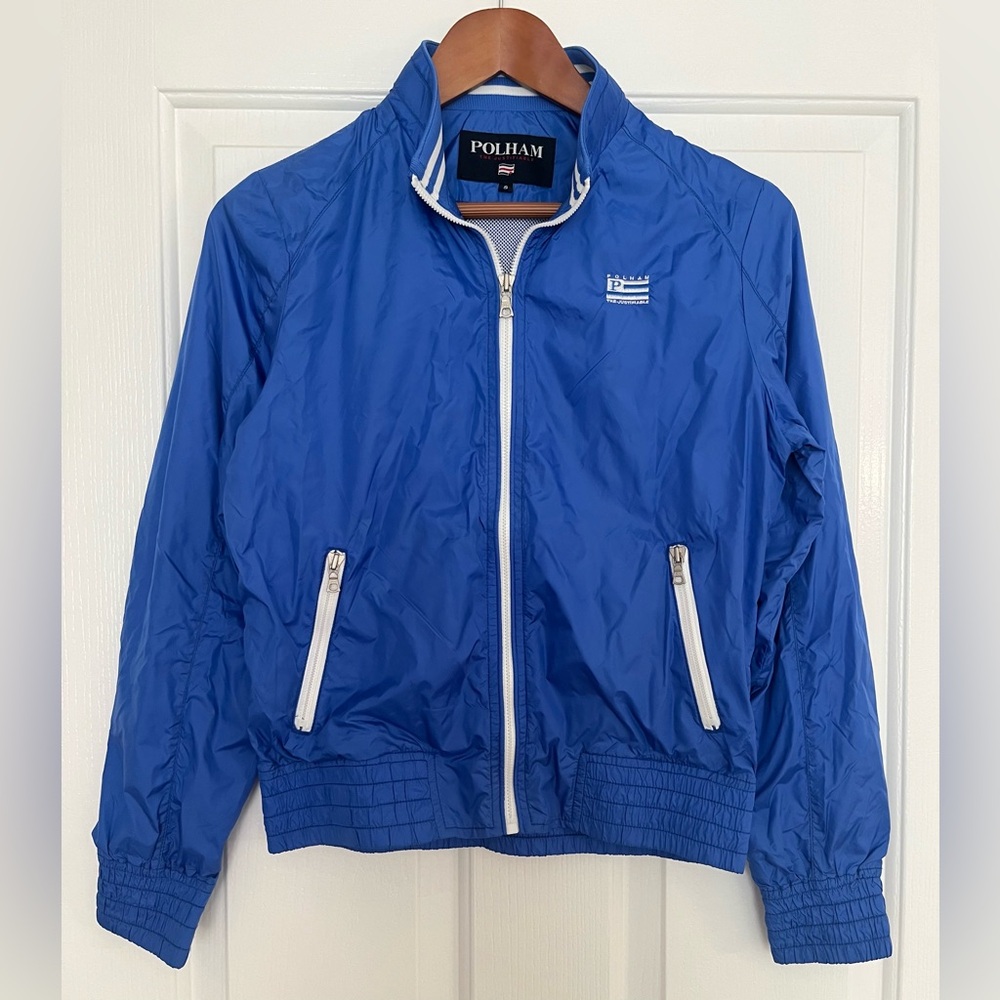 Polham Blue White Kids Boys Windbreaker Rain‎ Jacket Coat Small S